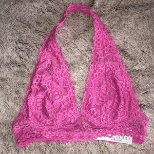 Pink lace bralette